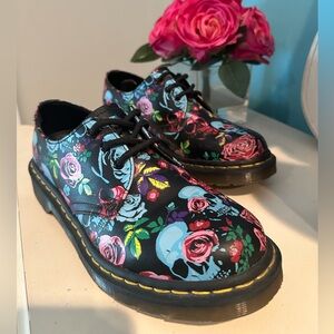 Dr. Martens 1461 Pascal Rose Skull Floral shoes